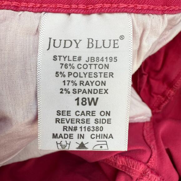 Judy Blue Jeans Women 18W Bright Pink Skinny Fit Summer Preppy Normcore - Picture 9 of 15